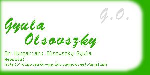 gyula olsovszky business card